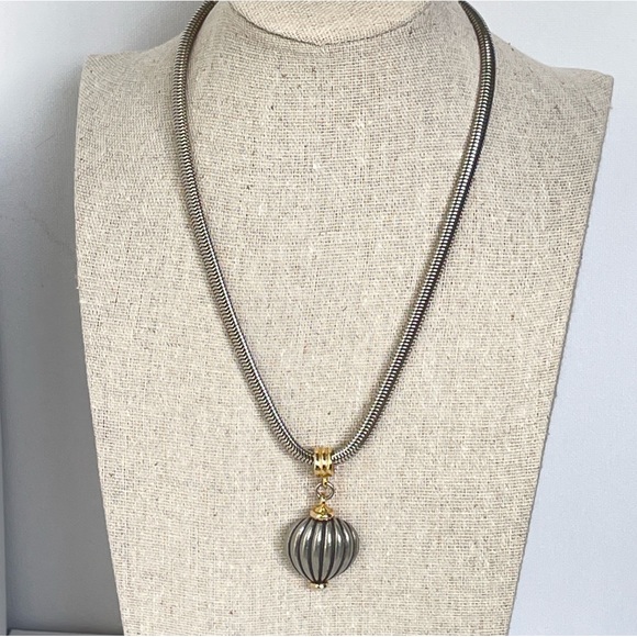 Ben-AmunTwo-Tone Hot Air Balloon Pendant 8” Drop Statement